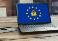 Symbole européen de la protection des données sur un ordinateur