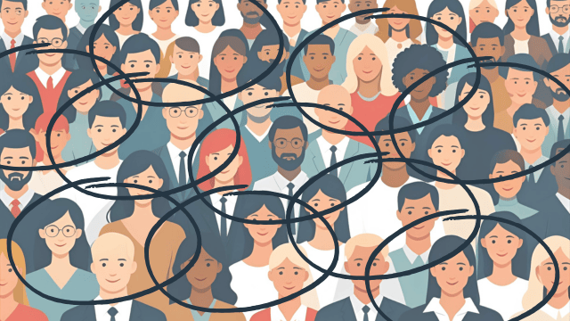 Ensemble de répondants en sous-groupes illustrant la notion de sous-échantillons